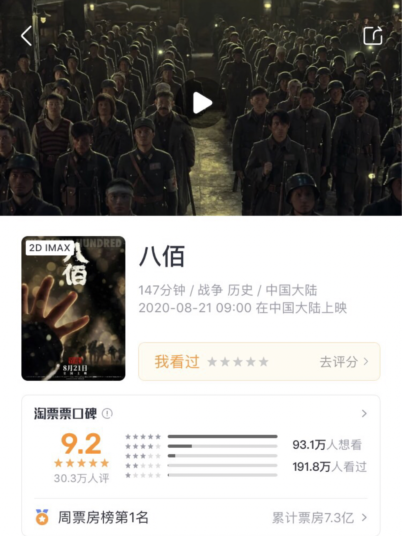八佰最新評分揭曉，一場友情與陪伴的溫馨故事